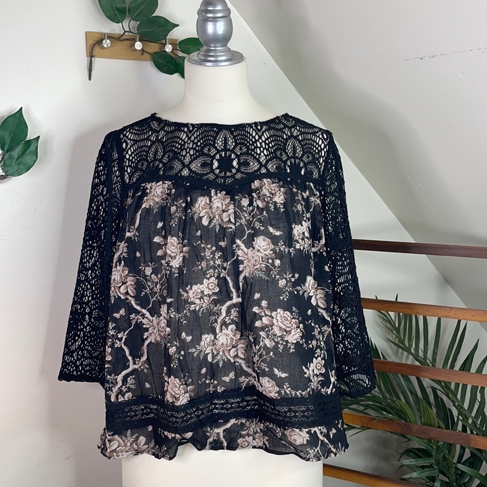 Ralph Lauren Denim & Supply Lacy Floral Top M